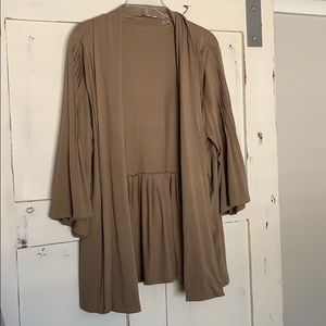 Tan Cardigan Peplum Style